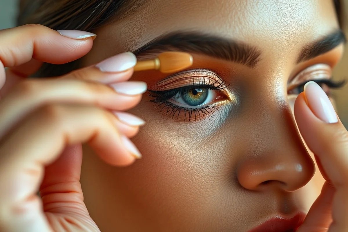 Maquiagem: aplicando sombra pêssego em olhos amendoados.