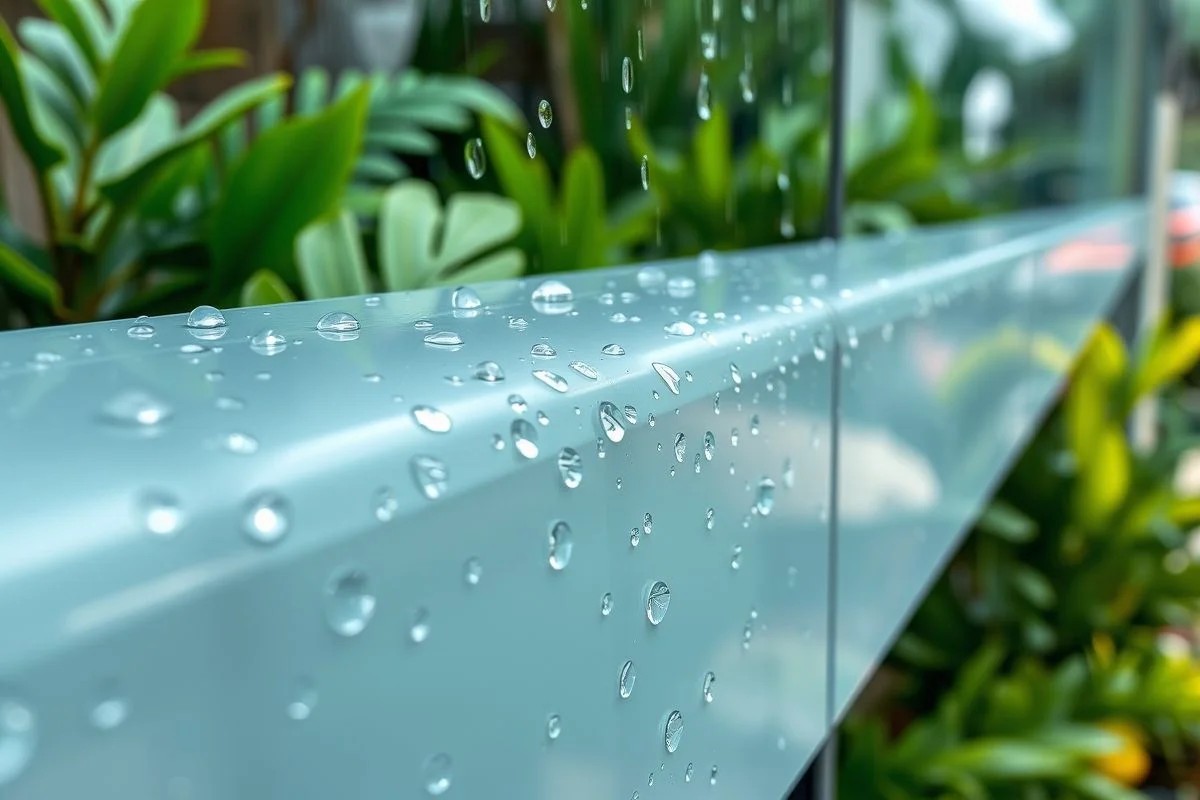 Fachada em ACM limpa após a chuva, material resistente e fácil de manter.