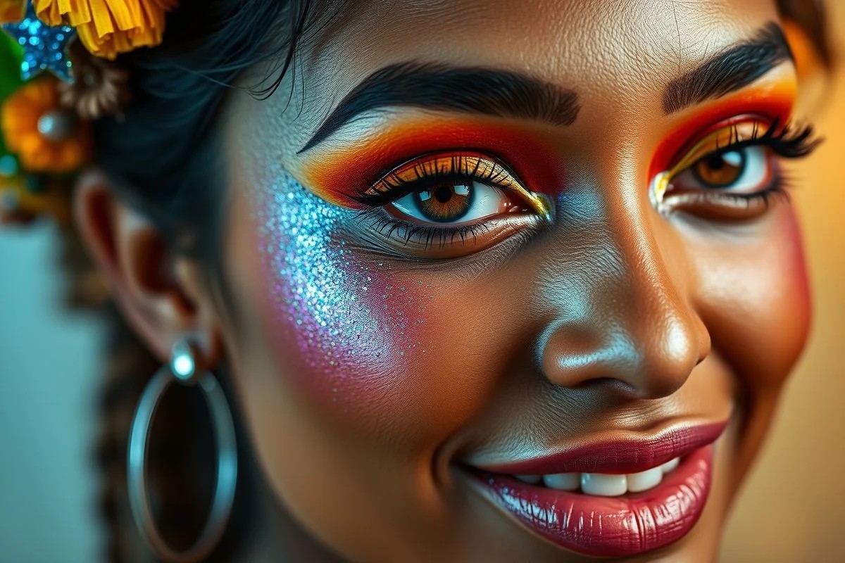Mulher brasileira aplicando base no rosto, pele hidratada e luminosa.