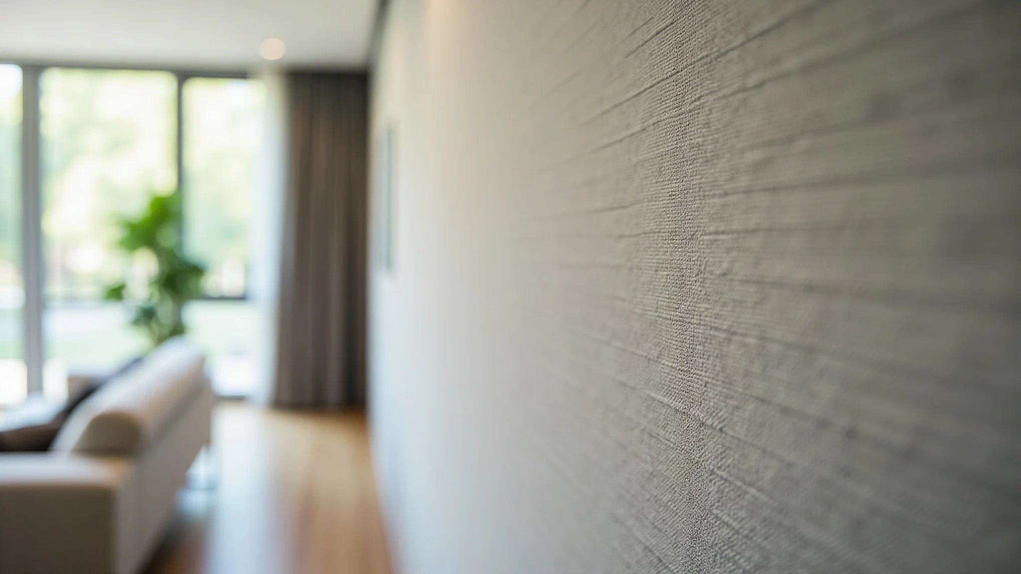 Detalhe de parede com textura em sala de estar, mostrando a textura em alta qualidade.