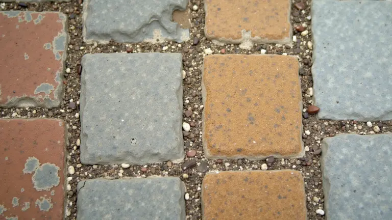 Diversos tipos de sujeira em pisos de pedra.