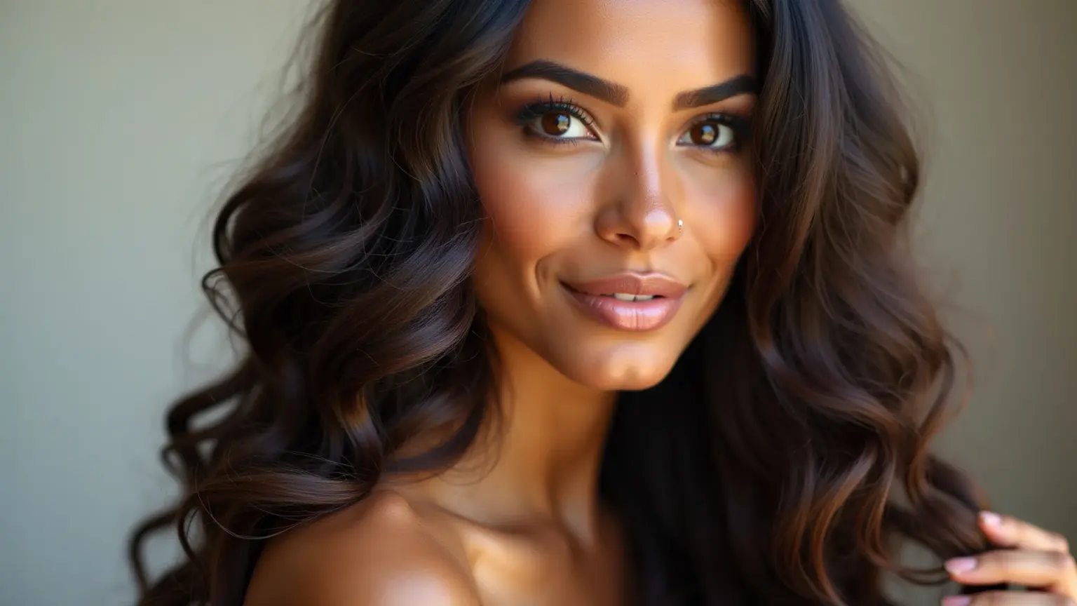 Cabelo longo e saudável sem pontas duplas, representando a beleza natural brasileira.