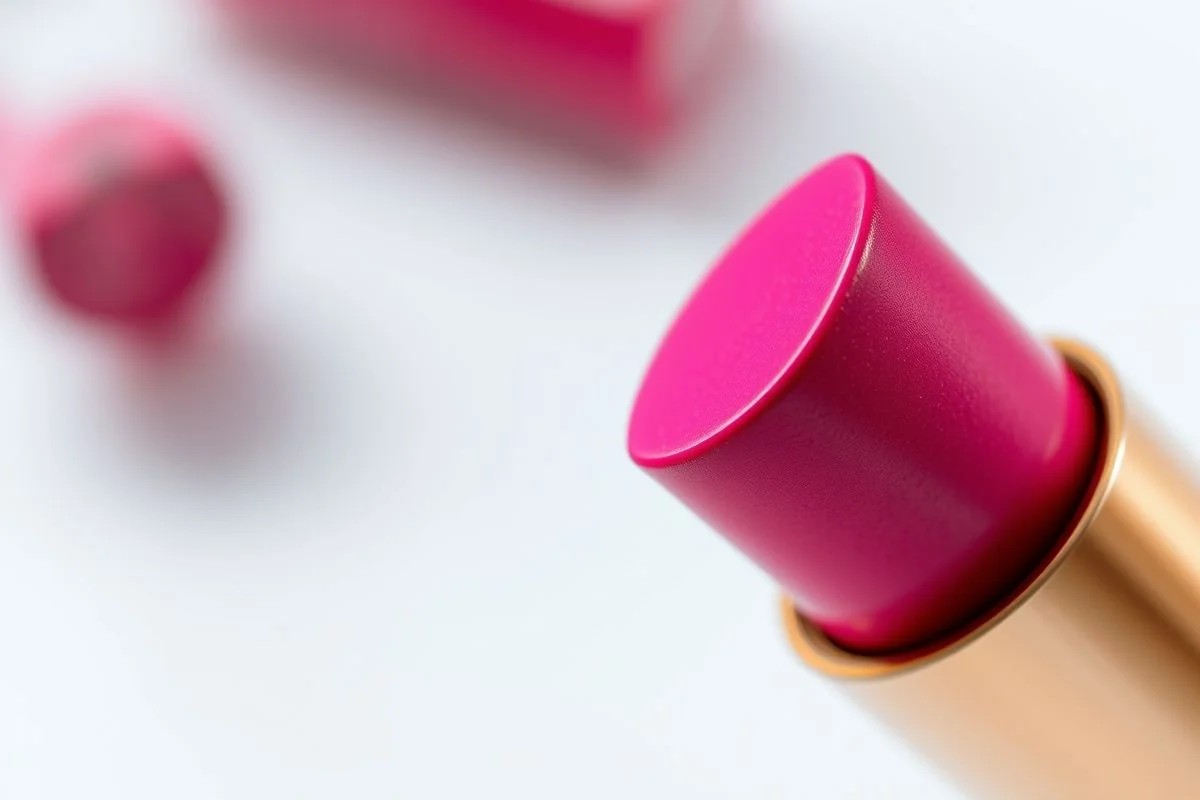 Batom bala rosa em close-up. Fotografia profissional, alta resolução, luz suave.