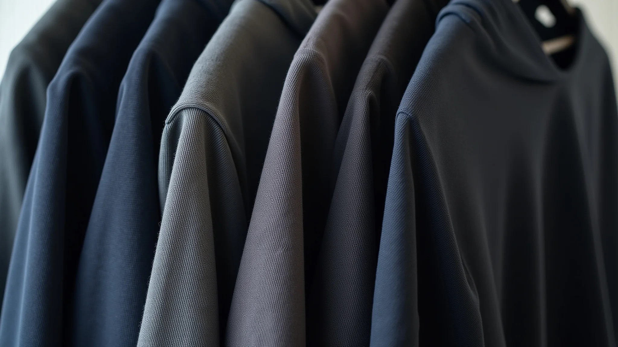 Close de roupas de academia escuras e com tecidos que absorvem o suor.