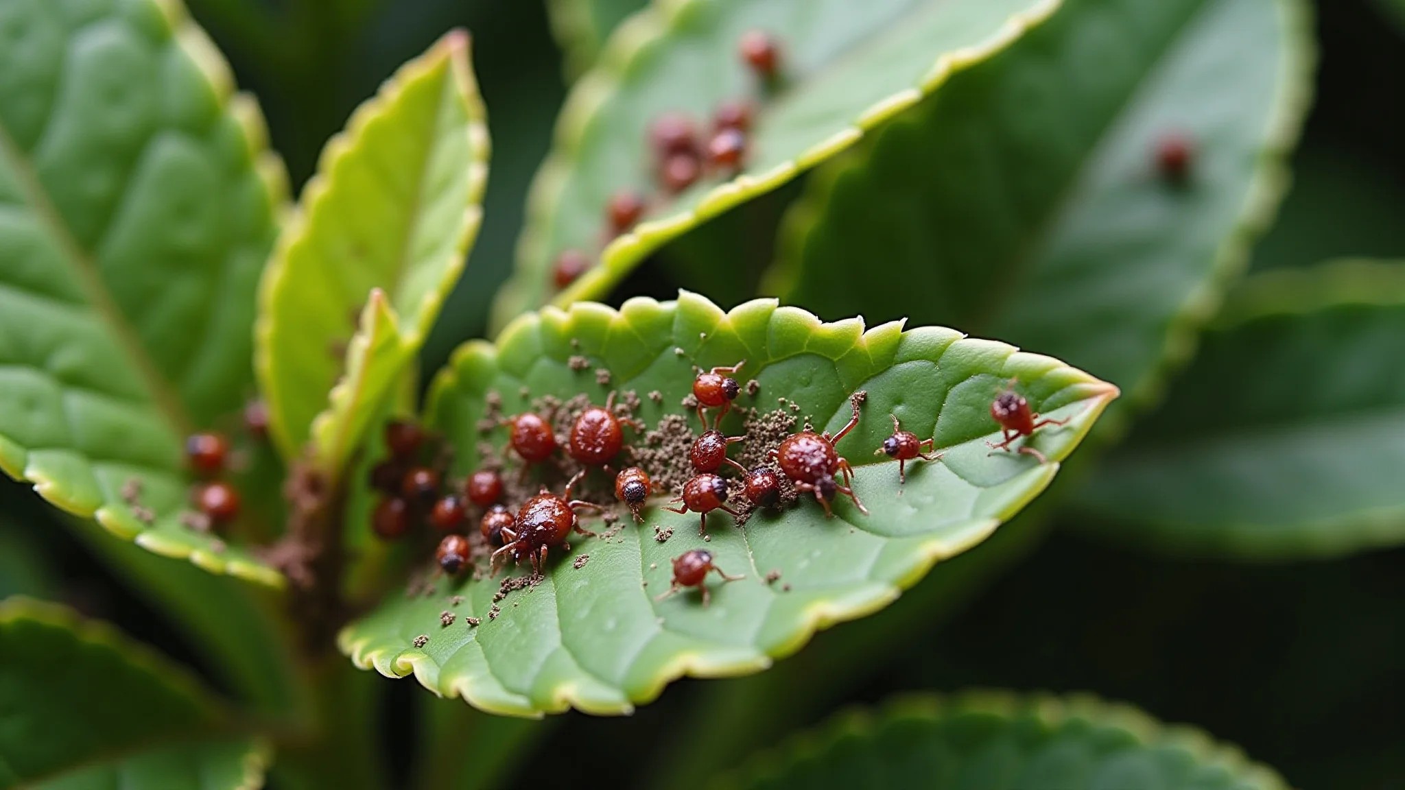Infestação de pulgões em planta contrastada com preparo de solução caseira.