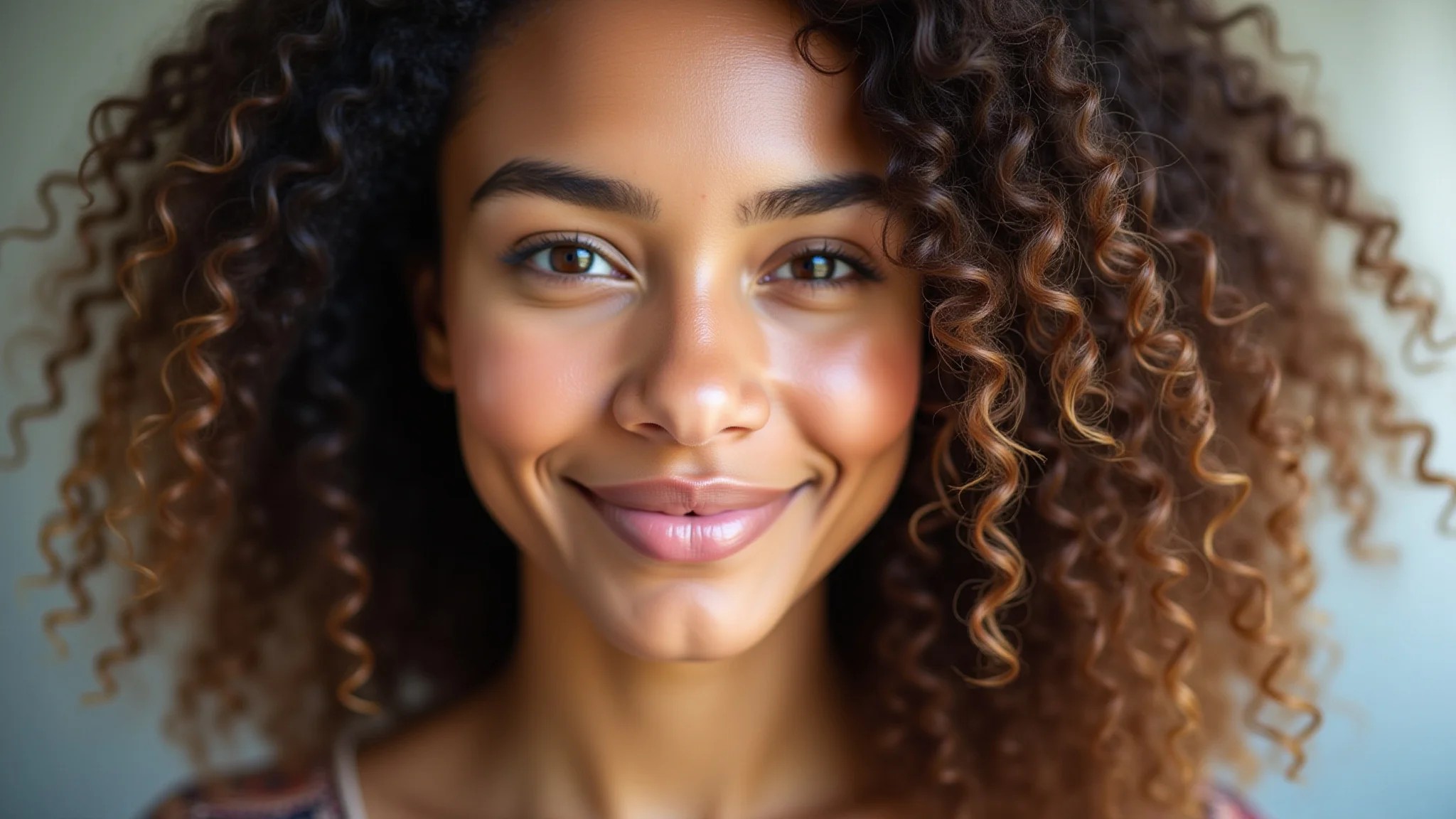 Cabelo tipo 4A com cachos definidos após umectação, com brilho e vitalidade.