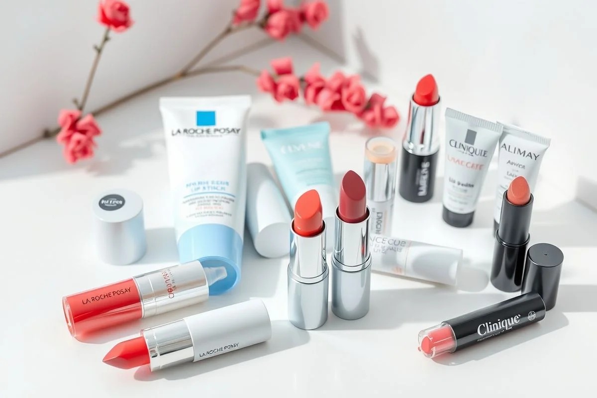 Batons e hidratantes hipoalergênicos de marcas como La Roche-Posay e Avène.