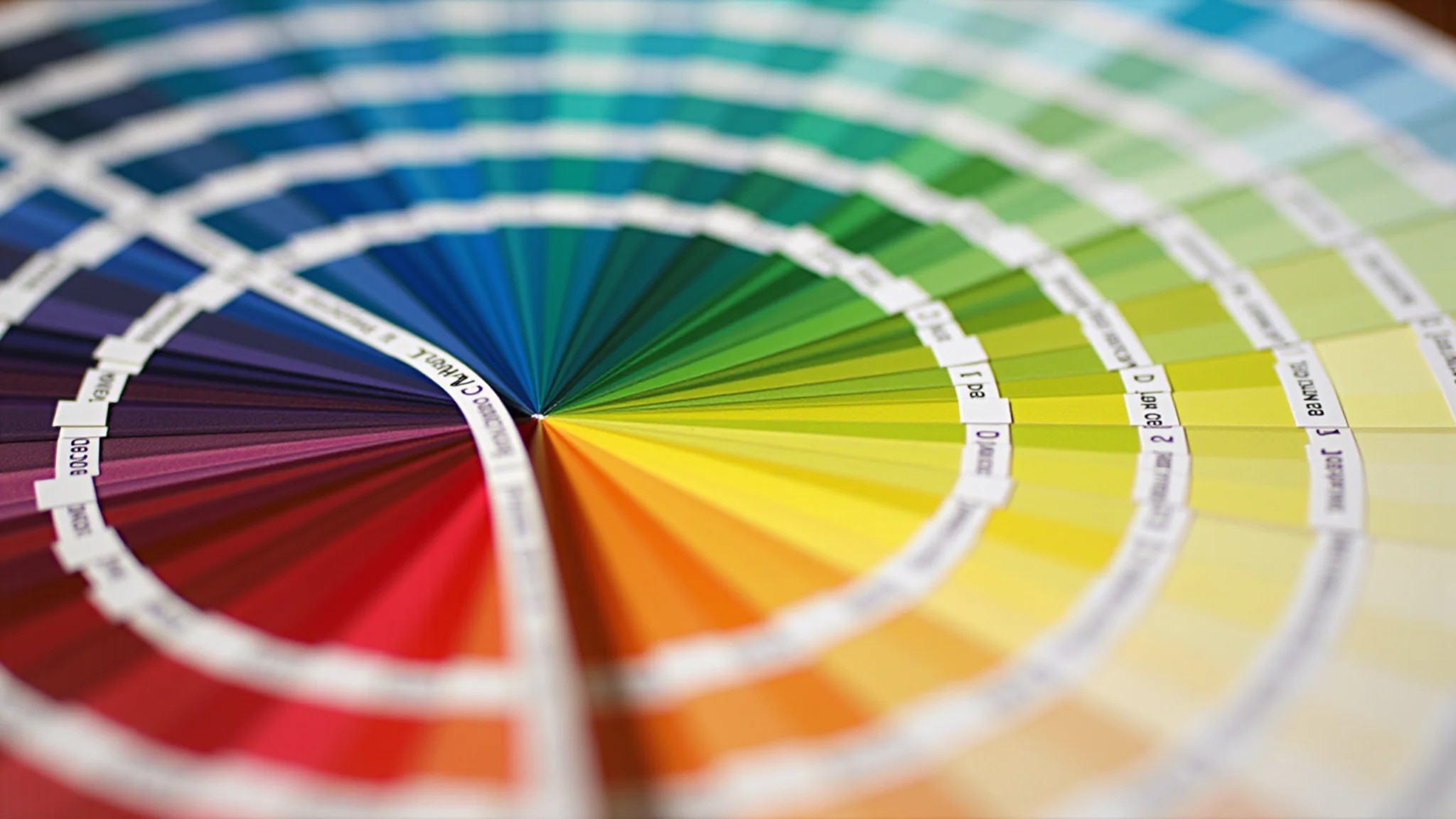 Círculo cromático com cores vibrantes, ferramenta de design de interiores.