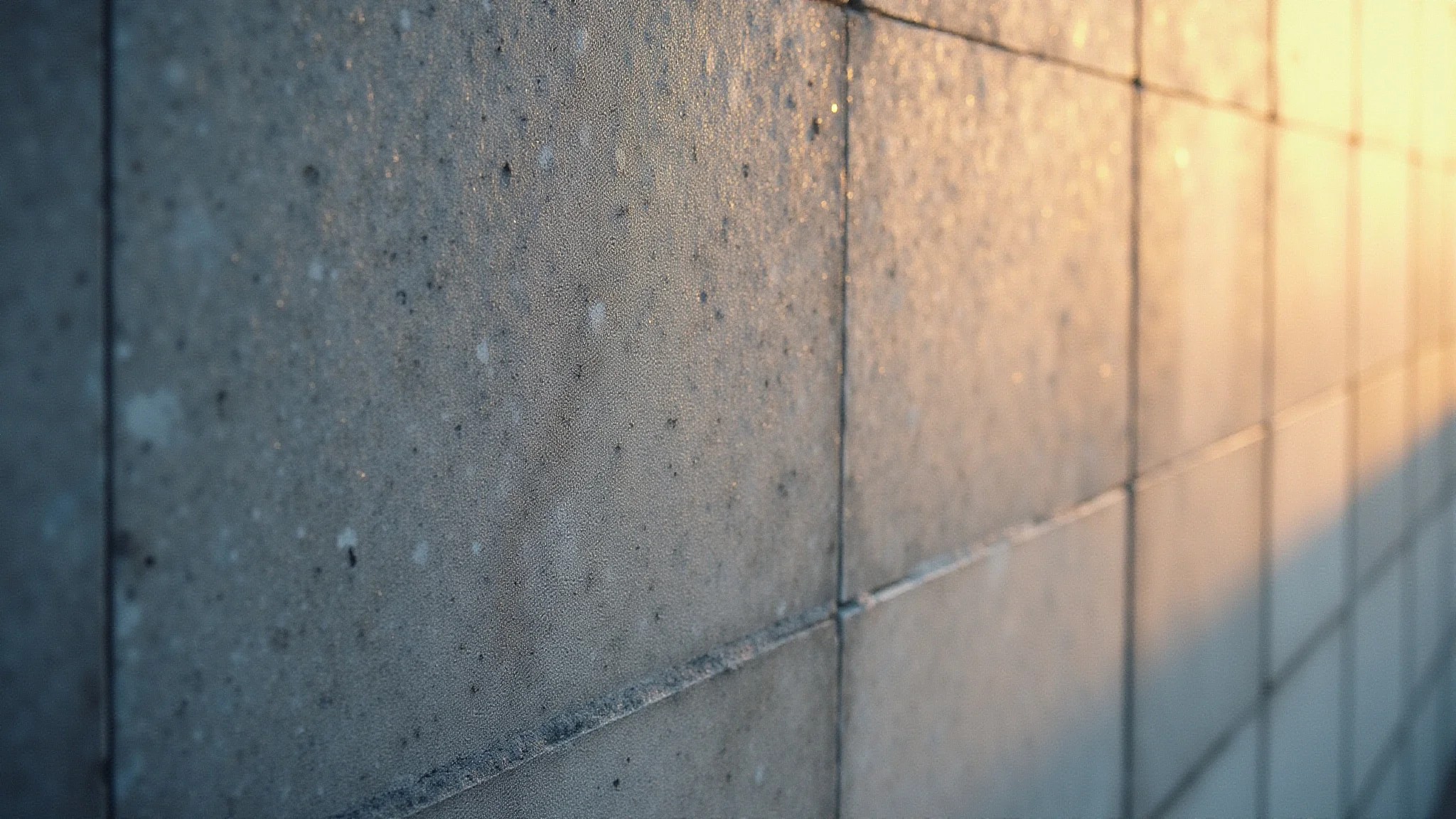 Detalhe da textura de uma parede de cimento queimado com iluminação suave.