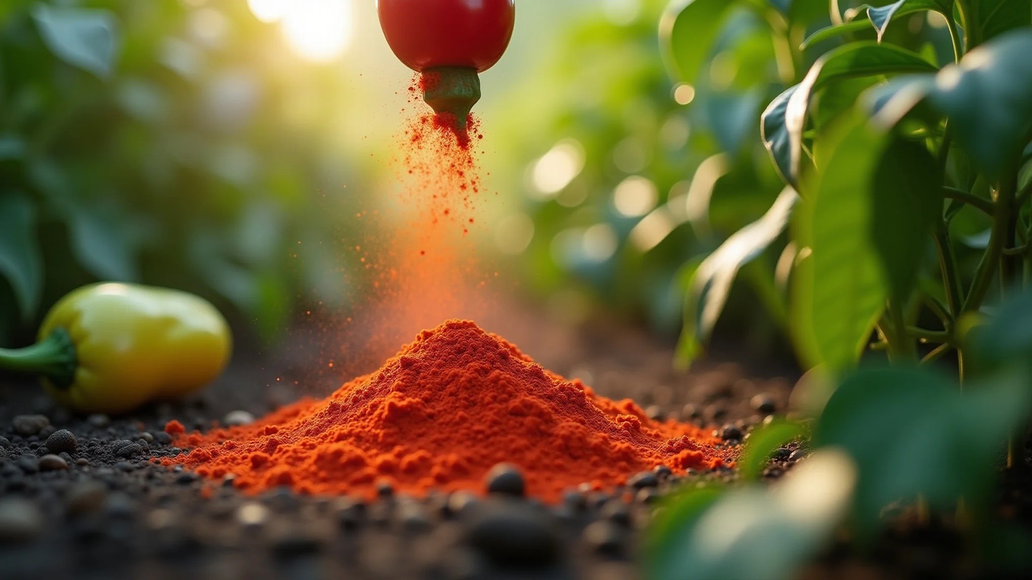 Pimenta do reino sendo aplicada em plantas como repelente natural.