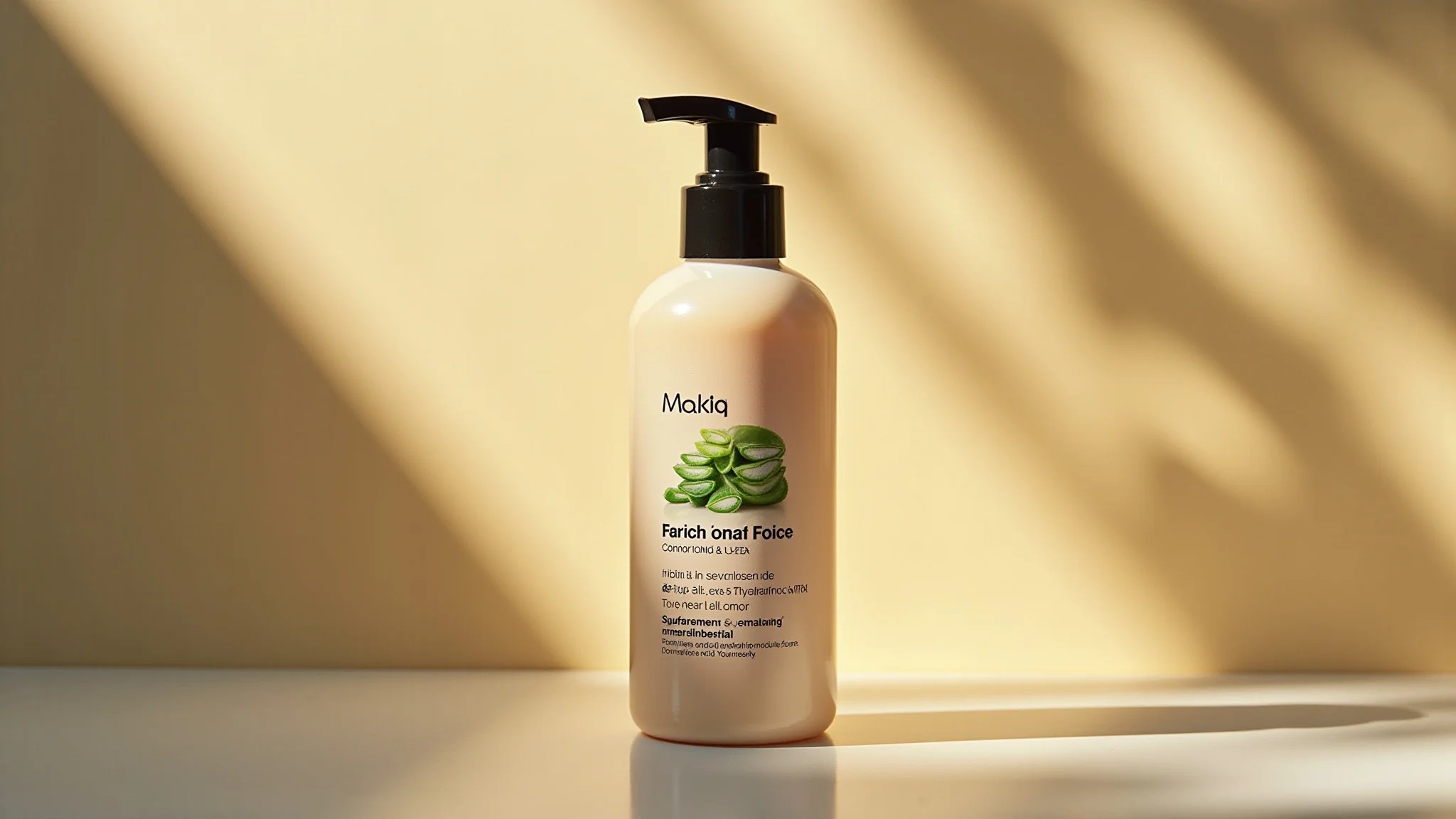 Frasco de sabonete facial para pele seca com ingredientes hidratantes.