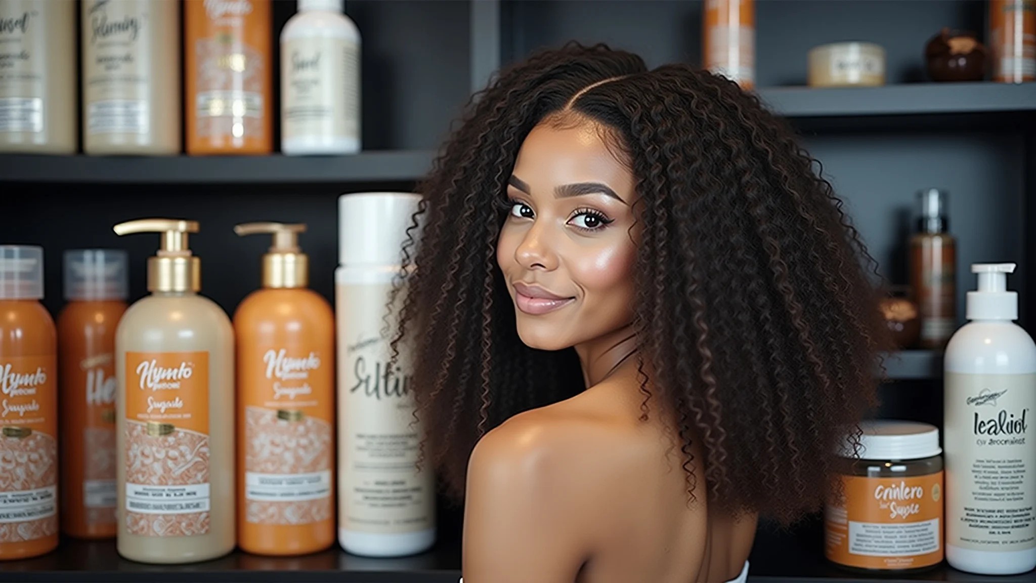 Produtos para manutenção de tranças nagô em cabelo cacheado.