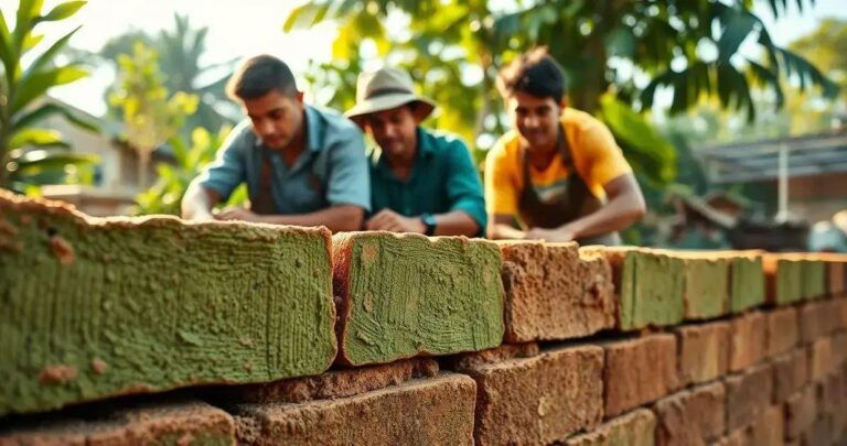 Construção Parede Tijolo Ecologico Sustentabilidade e Economia