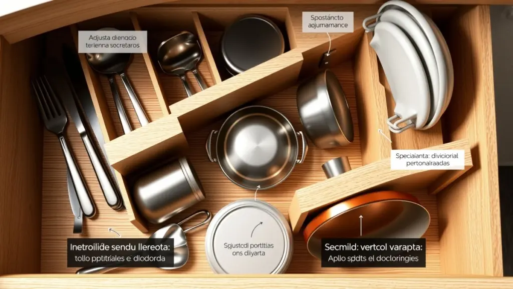Cozinha Americana Funcional: Gavetas Inteligentes e Divisórias Personalizadas
