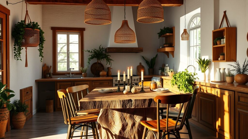 Cozinha Boho Aconchegante: O Coração da Casa Cozinha Boho Aconchegante: O Coração da Casa