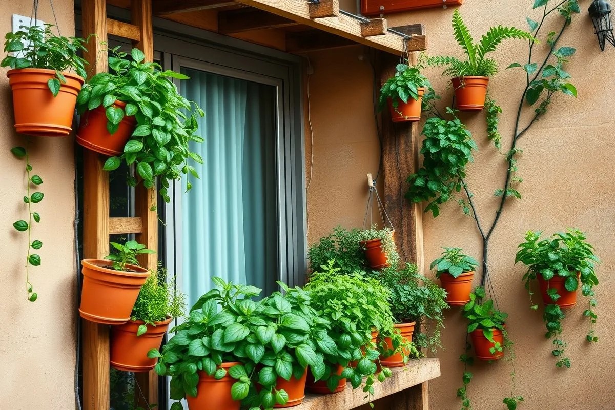 Varanda de apartamento no Brasil transformada em jardim urbano com plantas variadas