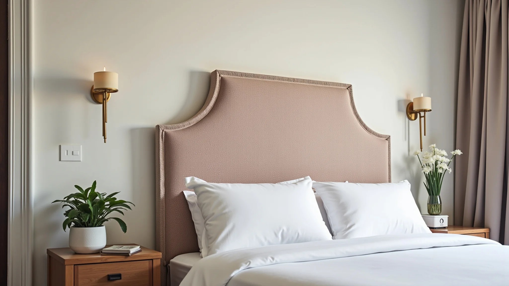 Cabeceira criativa com tecido em quarto Tumblr com decoração brasileira.