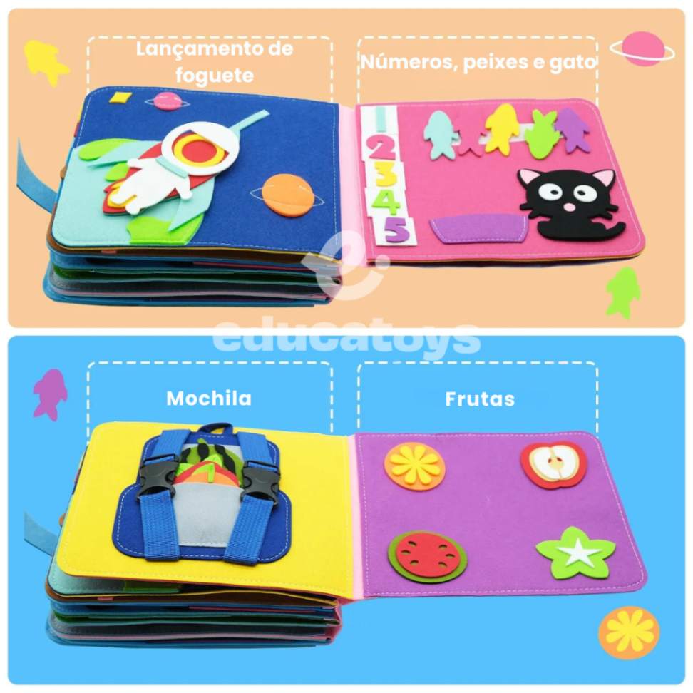 Livro Sensorial em Feltro para bebês ...