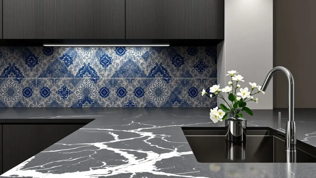 Decoração com Bancada de Cozinha e Revestimentos Modernos