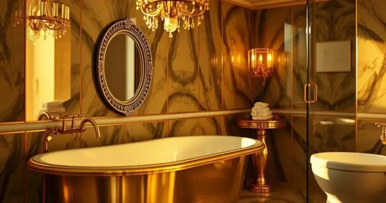 Decoração de Banheiro Dourado: Luxo em Cada Detalhe