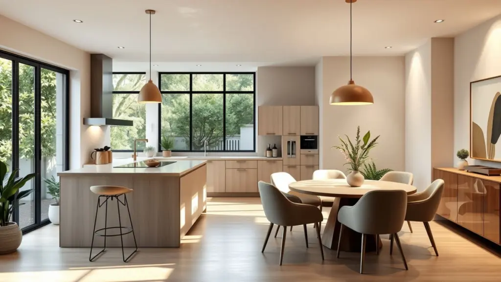 Decoração de Cozinha com Bancada Integrada à Sala de Jantar