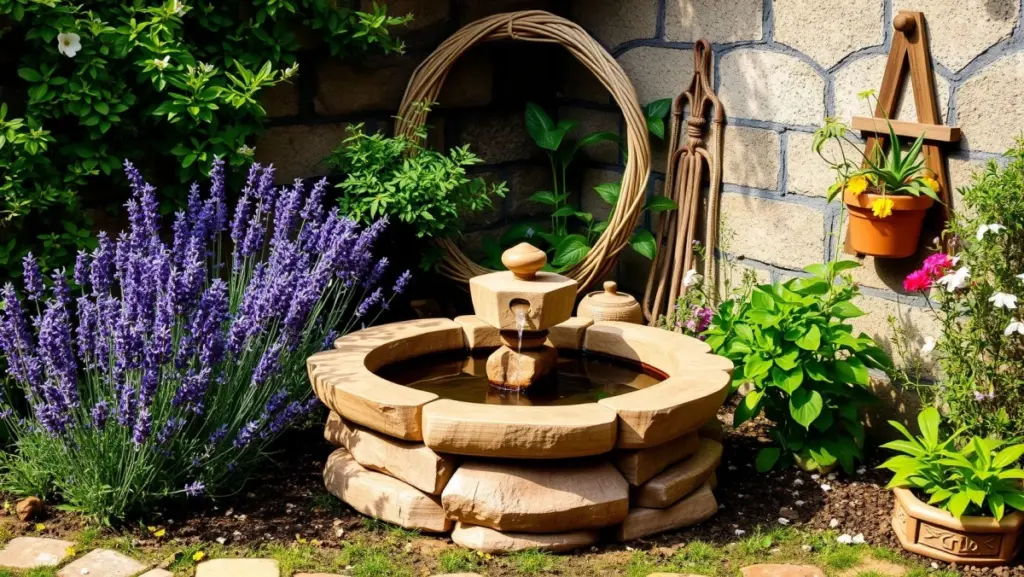 Decoração de Jardim com Fontes: Estilos Rústicos e Campestres