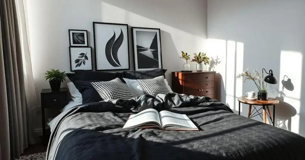 Decoração de Quarto Preto e Branco um Clássico Moderno