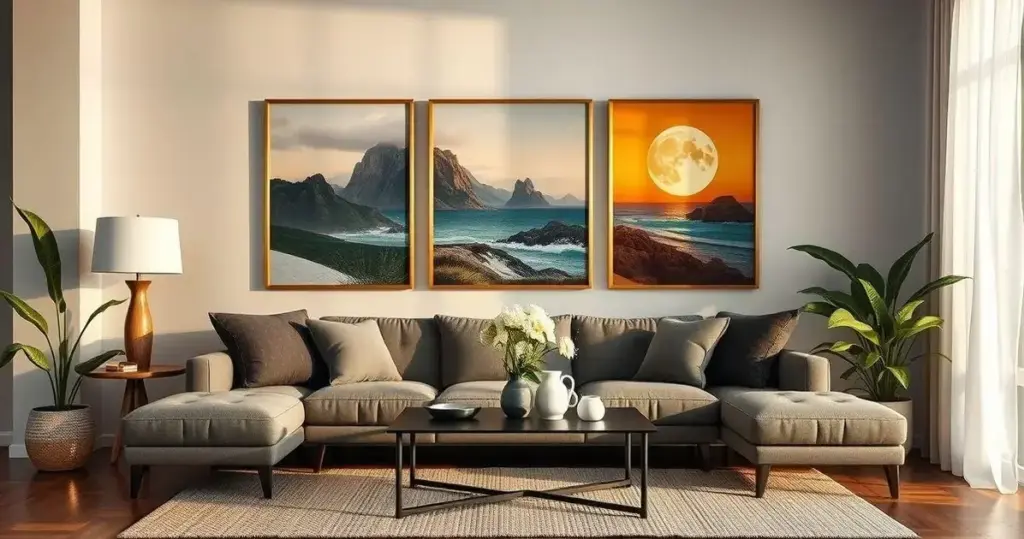Decoração de Sala Com Quadros Grandes: Impacto Visual que Transforma Seu Lar
