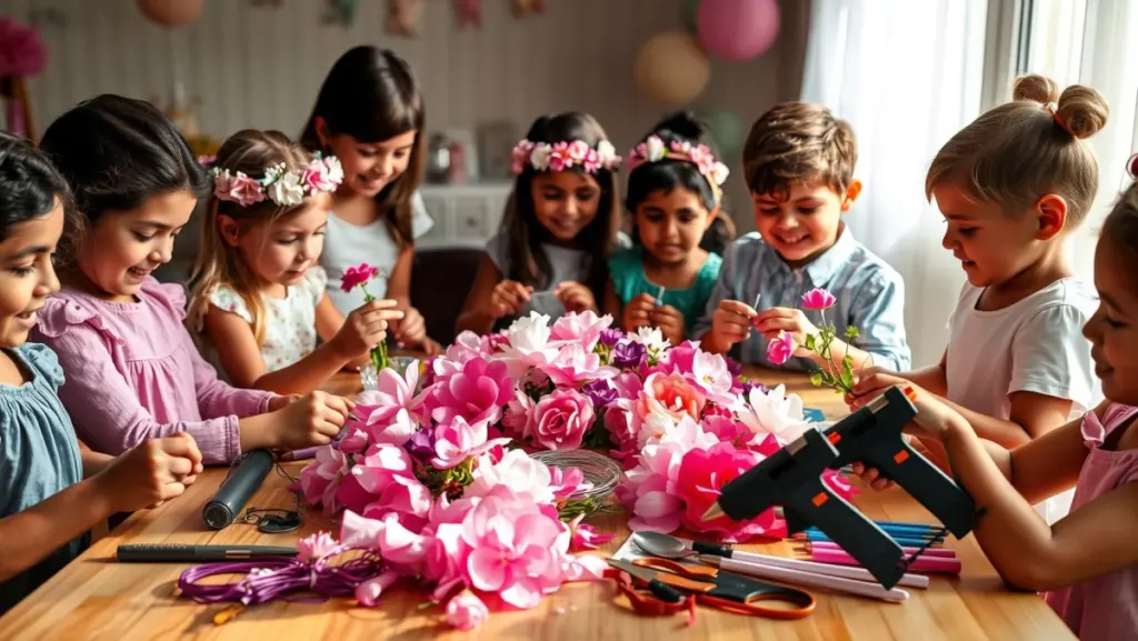 Decoração Princesas DIY: Coroas de Flores Artesanais para Aniversário