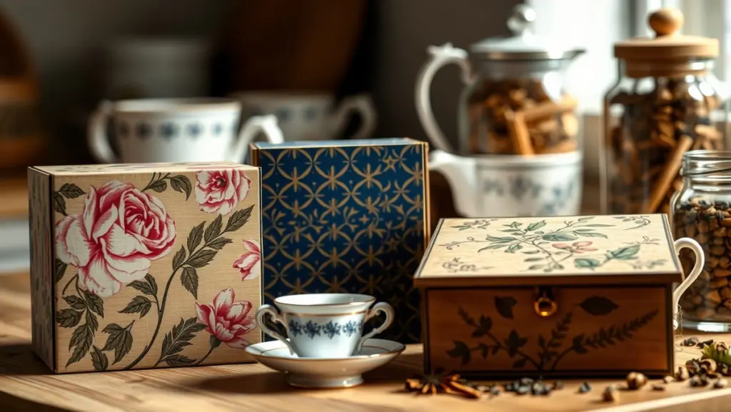 Decoupage em Caixas de Chá: Elegância Artesanal