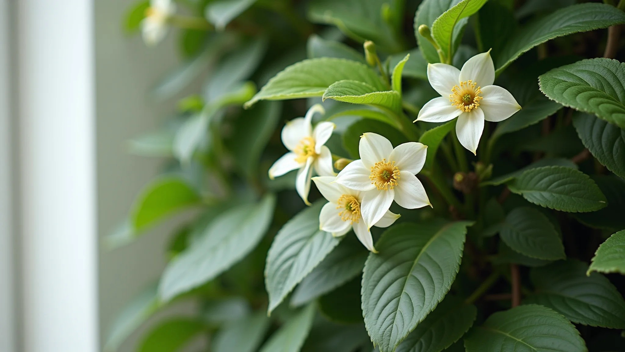 Véu de noiva delicado em jardim vertical, flores brancas e elegantes.