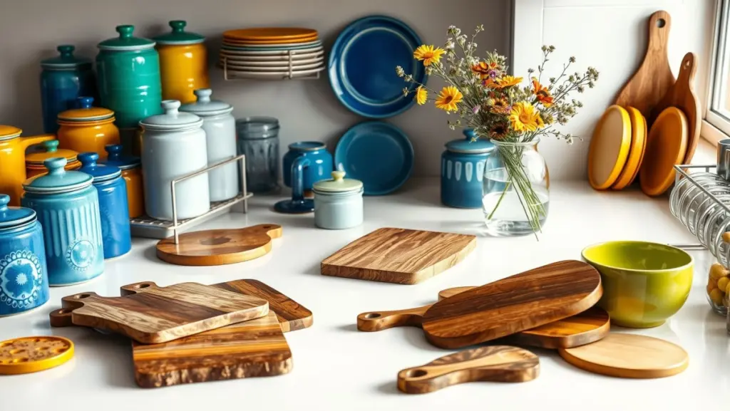 Detalhes que Inspiram: Utensílios Coloridos e Acessórios Decorativos na Cozinha Branca