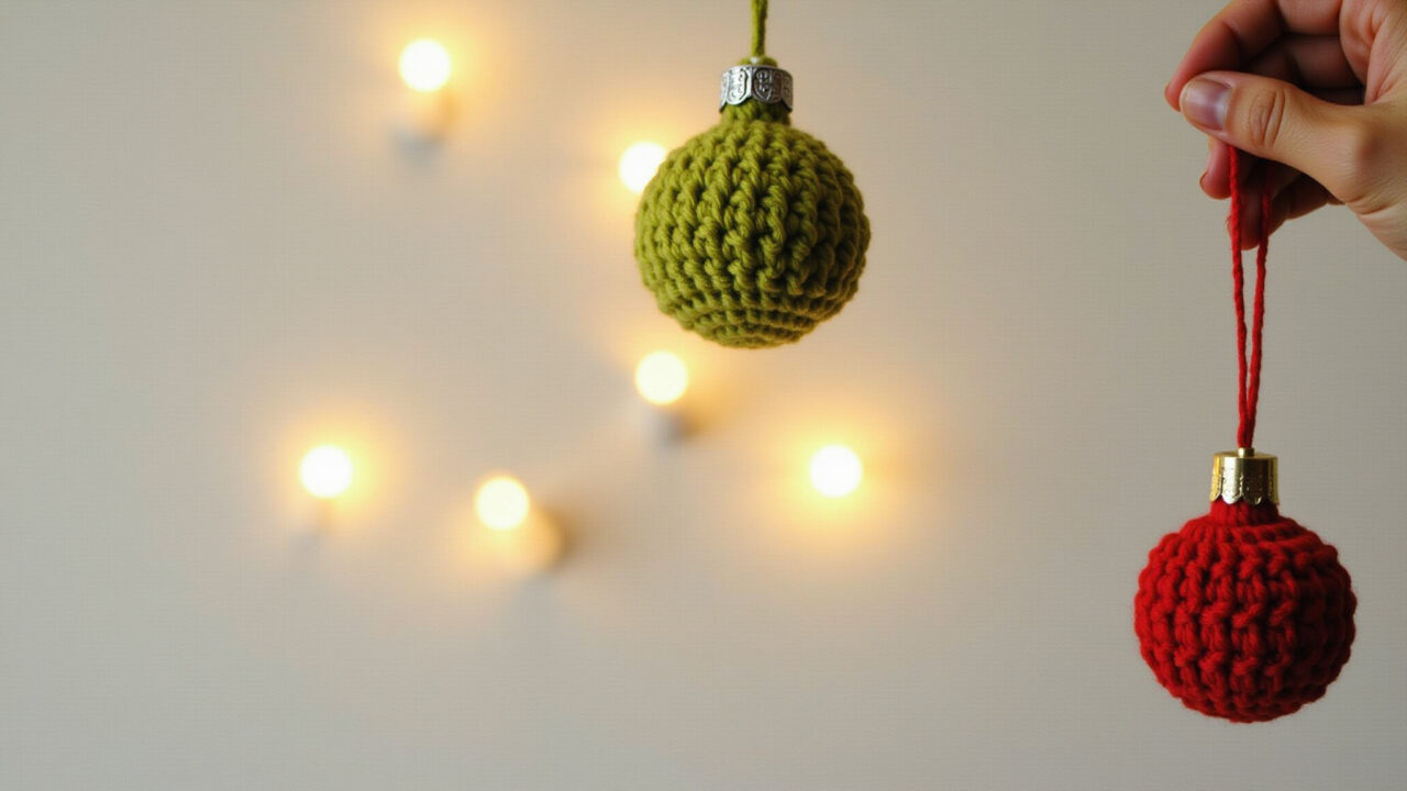 Decoração de Natal DIY com enfeites artesanais de crochê e feltro.