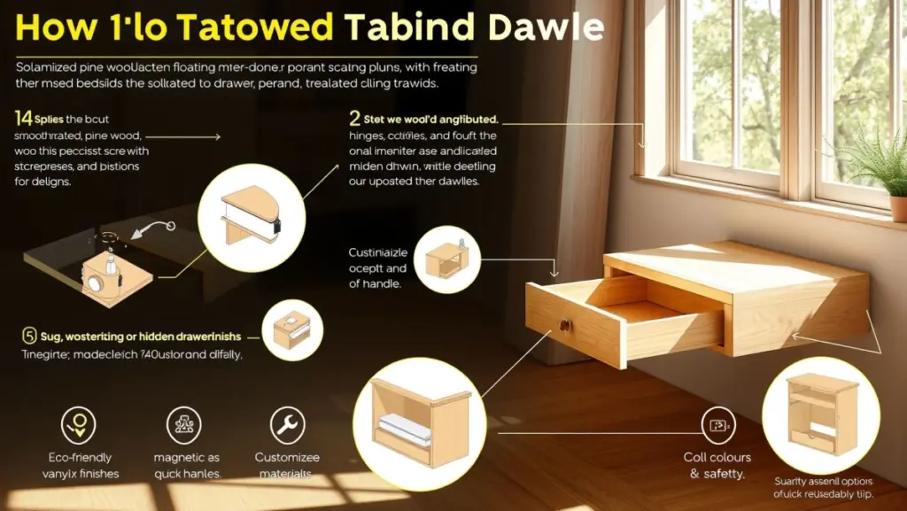 DIY Mesa de Cabeceira Suspensa com Gaveta Secreta: Organize com Estilo