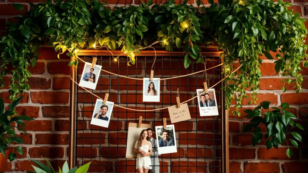 DIY Noivado: Painel de Fotos Interativo com Varal de Luzes