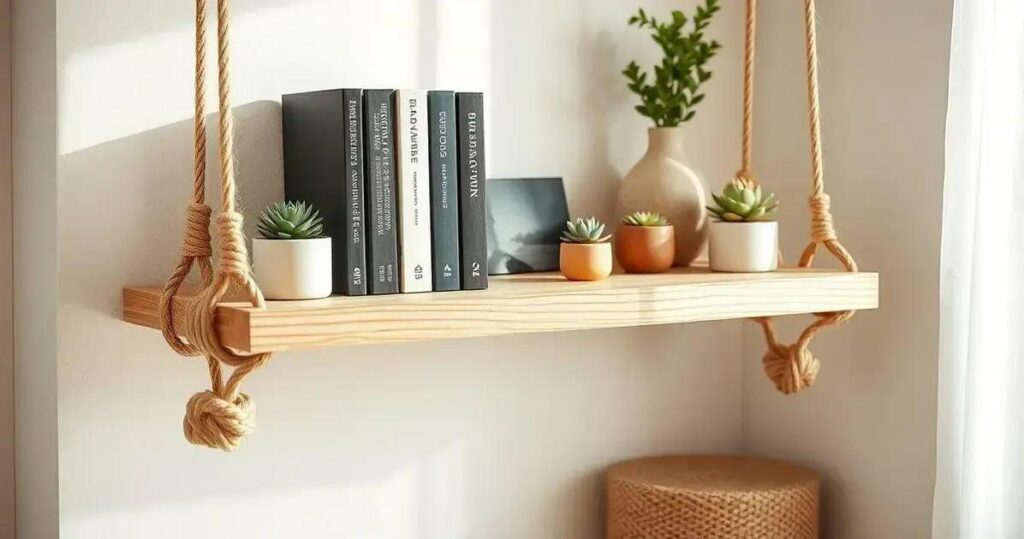 DIY Faça Você Mesmo Prateleira de Corda Charmosa e Fácil