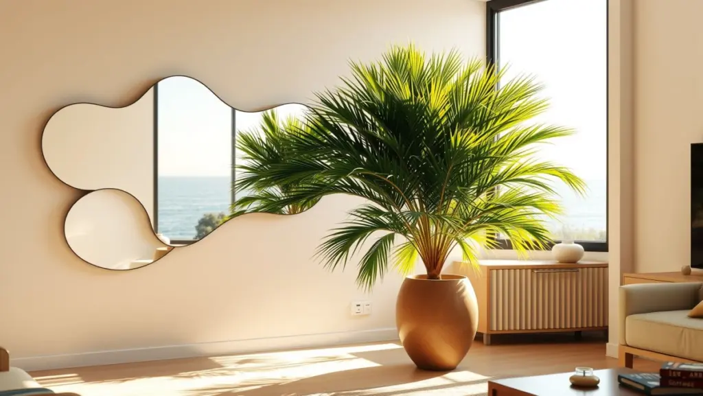 Espelho Orgânico na Decoração: Integrando com Plantas Tropicais