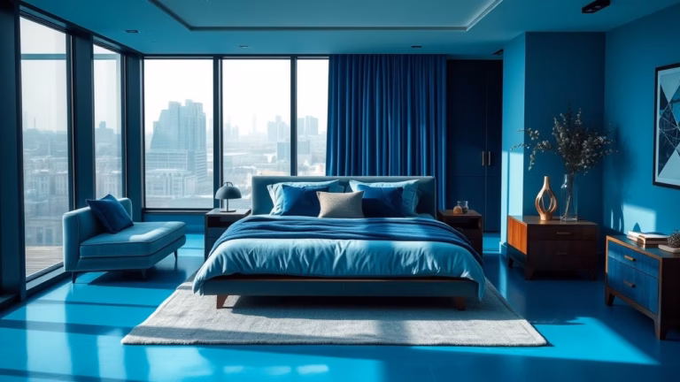 Ideias Maravilhosas Para Um Quarto Azul com variações de Tons