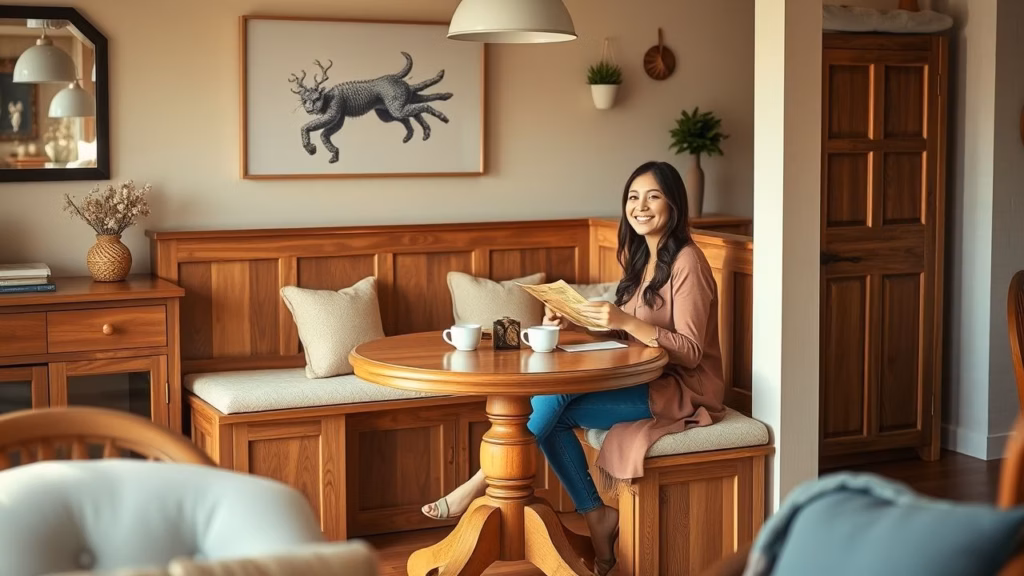 Canto alemão na sala de jantar: otimize seu espaço