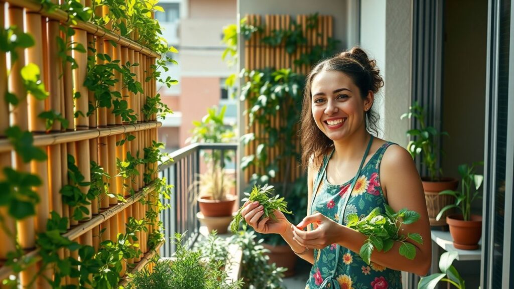 Ideias para uma Horta Vertical Feita Com Bambu