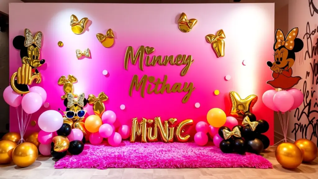 Festa Minnie Moderna: Painel Criativo e Instagramável