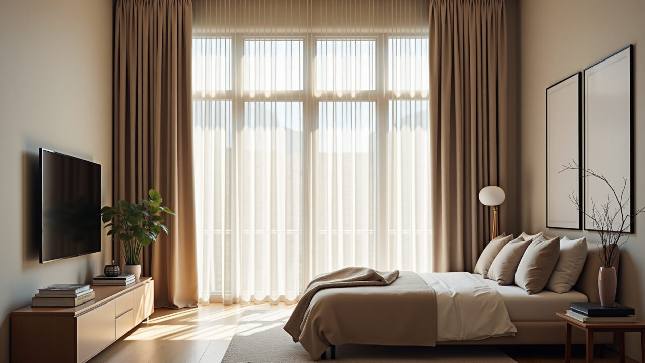 Cortinas para pé direito duplo.