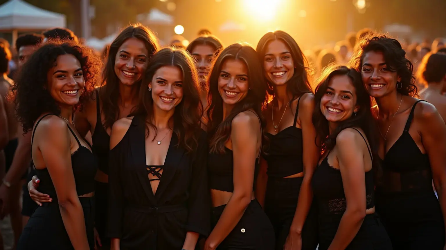 Amigos brasileiros em looks all black para uma festa.