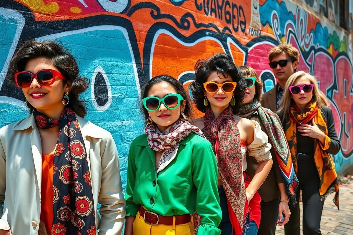 Jovens brasileiros com acessórios coloridos nos anos 60.