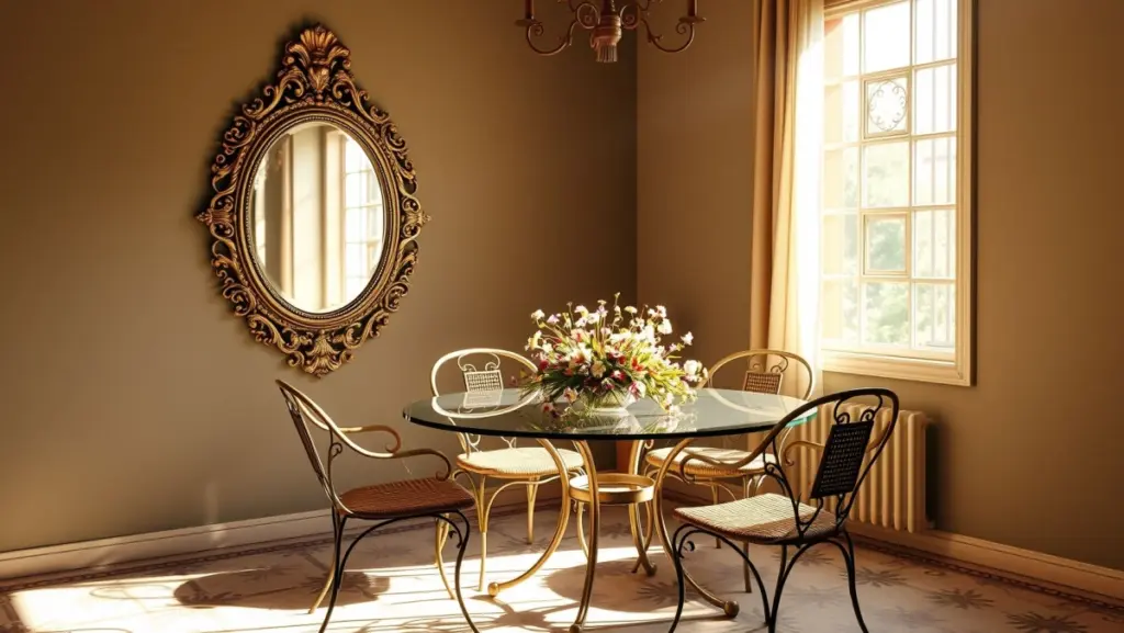 h3: Decoração com Espelho Veneziano: Toque Romântico na Sala de Jantar