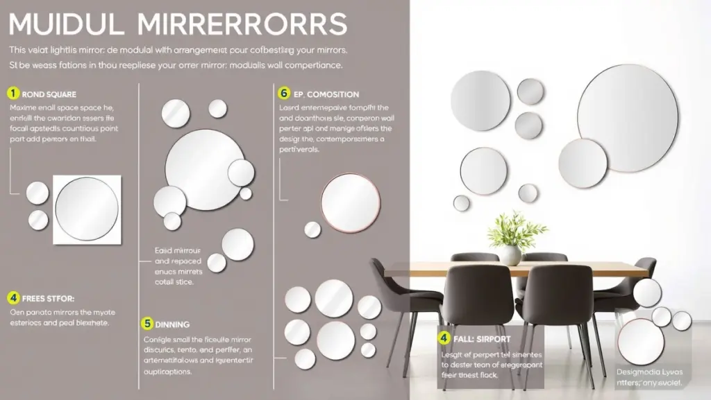 h3: Espelhos Modulares: Decoração Criativa na Sala de Jantar