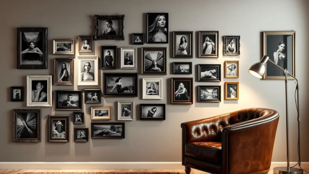 H3: Galeria de Arte Pessoal com Fotos e Iluminação Criativa H3: Galeria de Arte Pessoal com Fotos e Iluminação Criativa