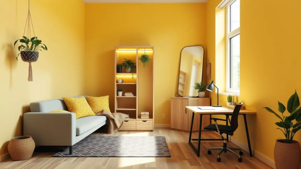 H3: Sala Amarela Pequena: Maximizando Espaço com Inteligência