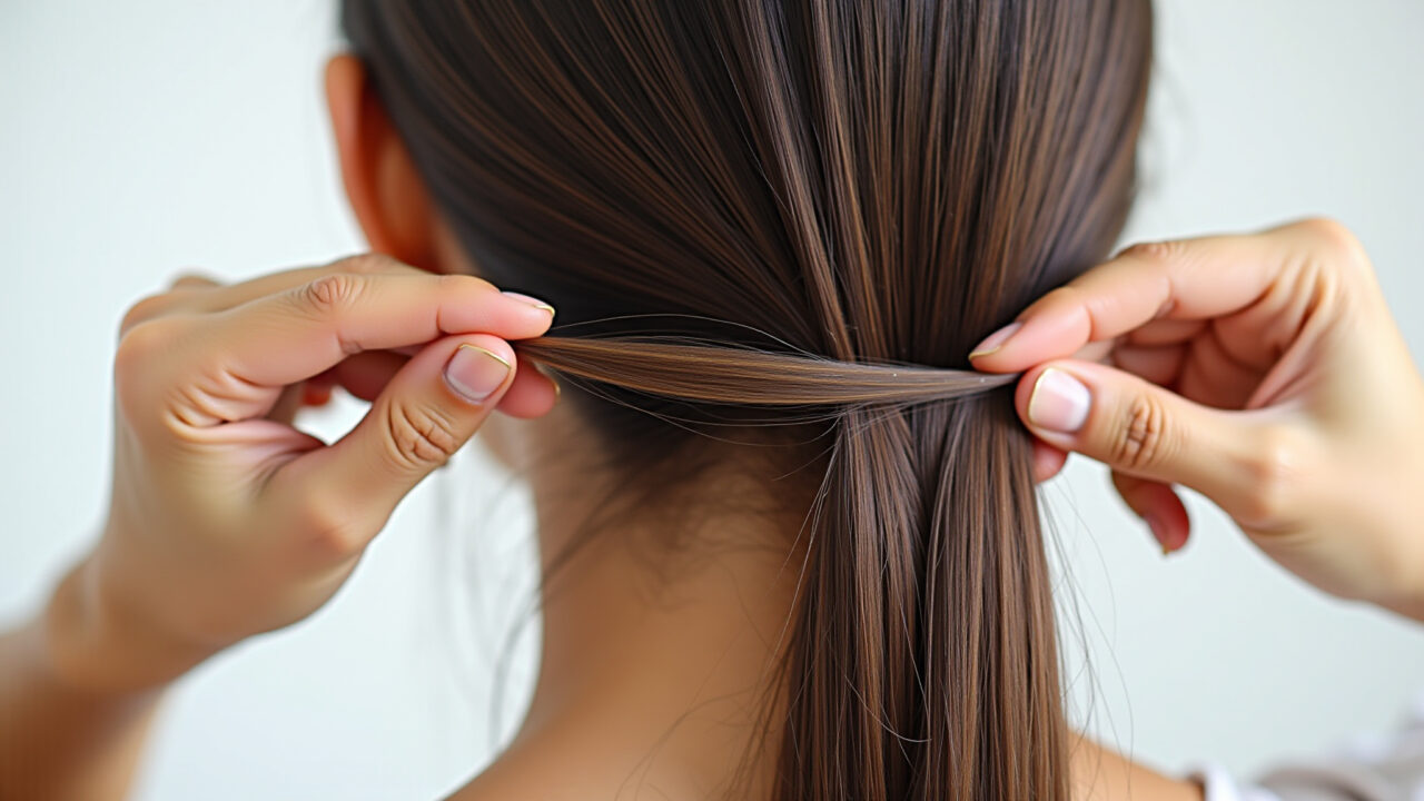 Teste de elasticidade do fio de cabelo.