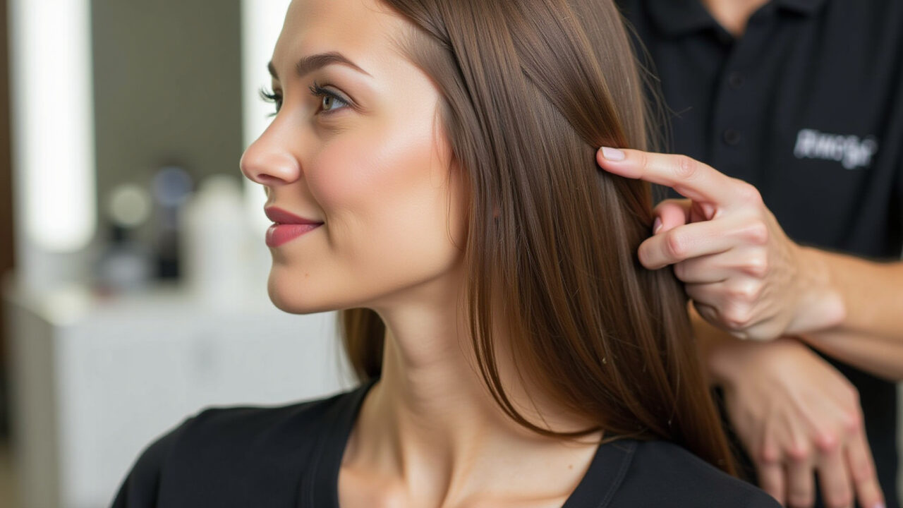 Cabelo com progressiva mantido com glicerina.
